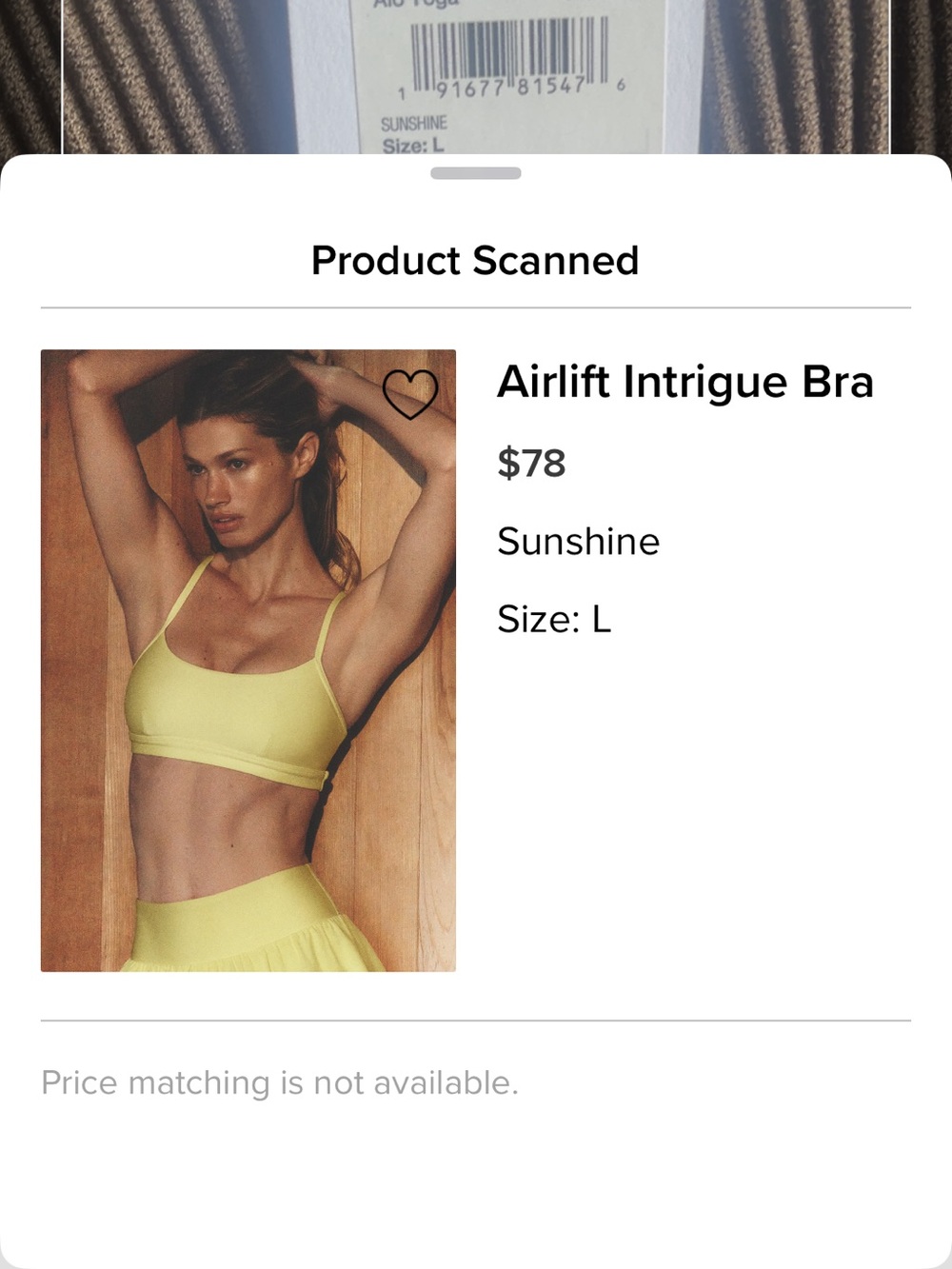 Alo Yoga Airlift Intrigue Bra - Sunshine Yellow